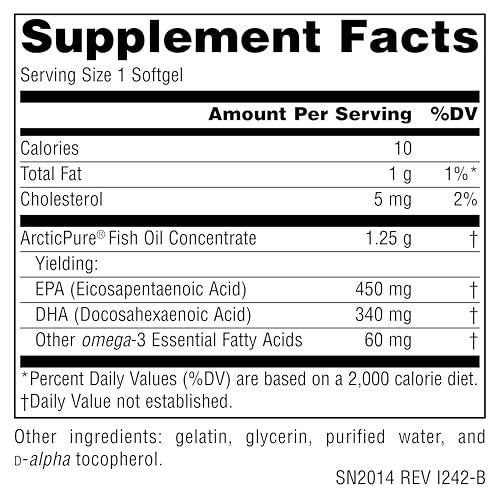 Source Naturals ArcticPure Ultra Potency 850 mg Omega-3 Fischöl - 120 Weichkapseln