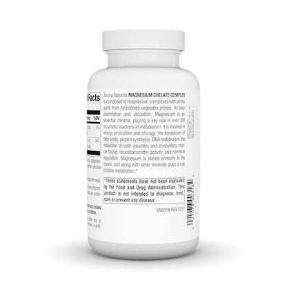 Source Naturals Magnesium Chelat – Unterstützt Nerven- und Muskelfunktion – 250 Tabletten
