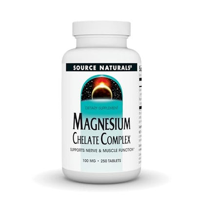 Source Naturals Magnesium Chelat – Unterstützt Nerven- und Muskelfunktion – 250 Tabletten