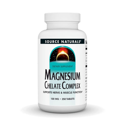Source Naturals Magnesium Chelat – Unterstützt Nerven- und Muskelfunktion – 250 Tabletten
