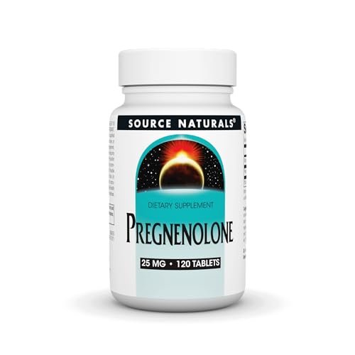 Source Naturals Pregnenolon 25 mg – 120 Tabletten – Hormonvorläufer für Gedächtnis und Vitalität