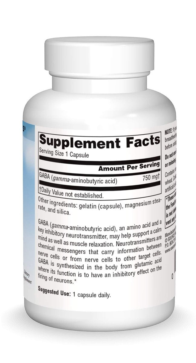 Source Naturals Serene Science GABA 750 mg – 45 Kapseln zur Förderung eines ruhigen Geistes