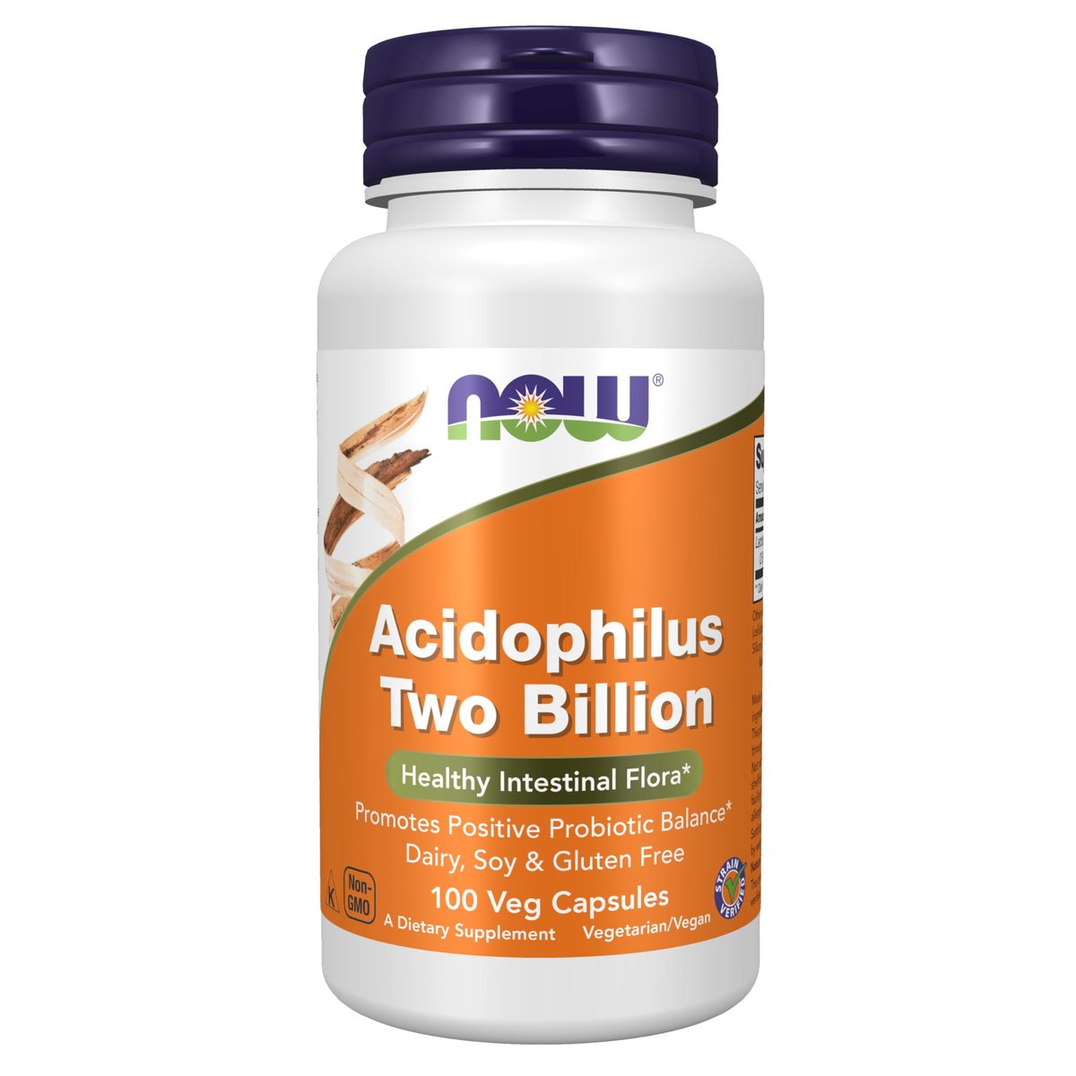 NOW Foods Acidophilus, 2 Milliarden Stämme, Stammgeprüft, Gesunde Darmflora, 100 vegane Kapseln