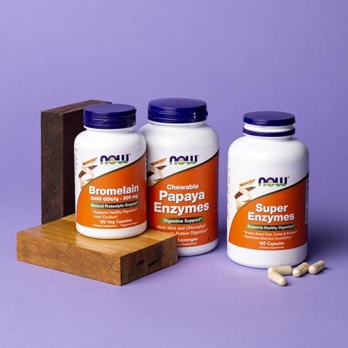 NOW Foods Papaya-Enzym mit Minze und Chlorophyll, Verdauungsunterstützung*, 360 Kautabletten