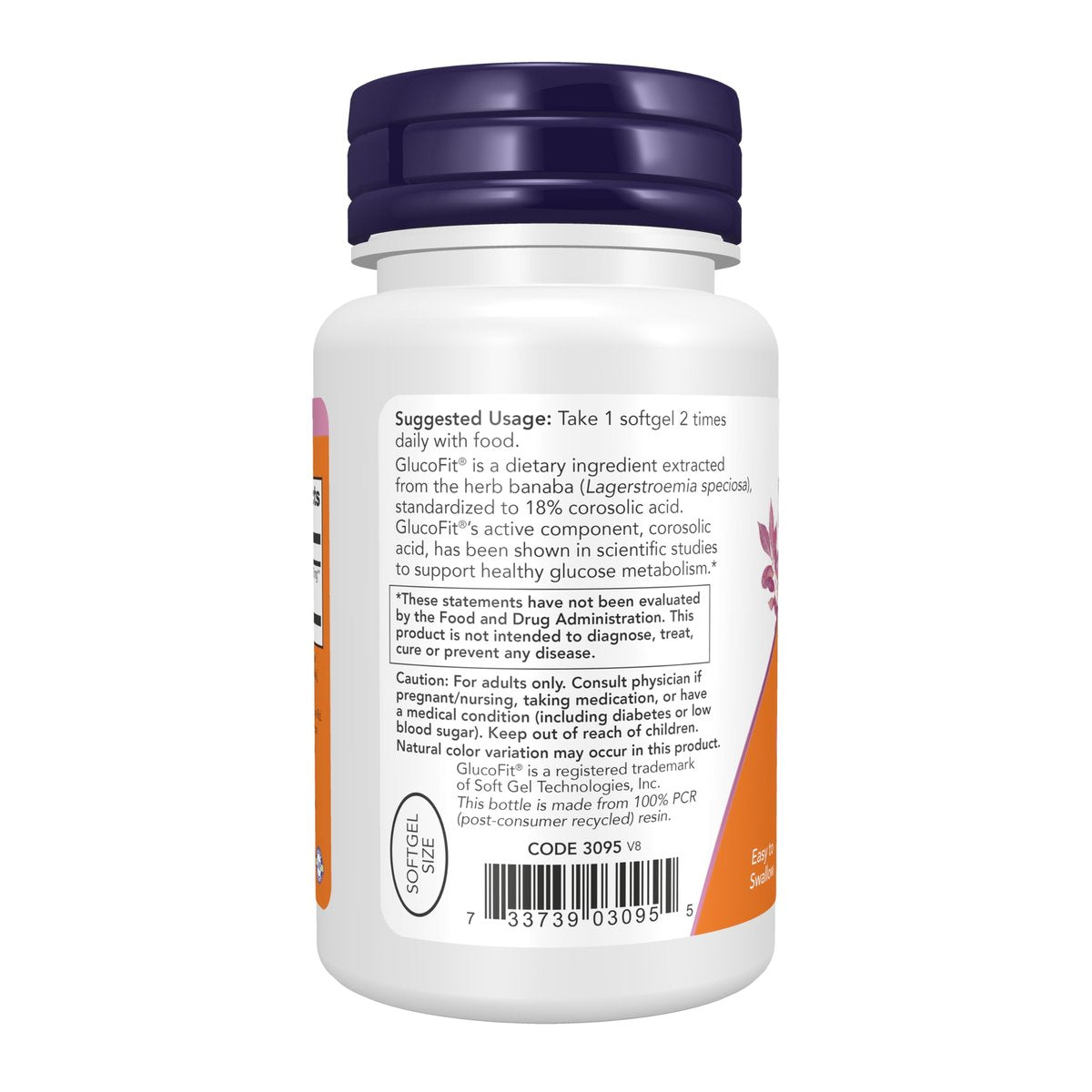 NOW Foods GlucoFit® mit 18% Corosolsäure – Unterstützt den Glukosestoffwechsel, 60 Softgels