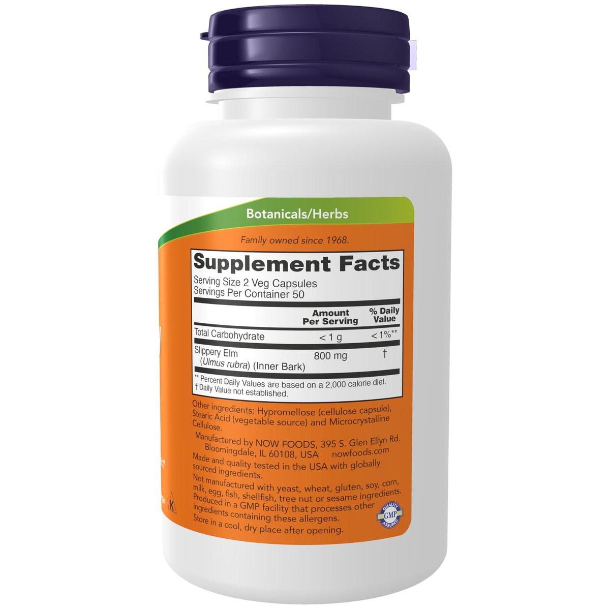 NOW Foods Ulmus rubra 400 mg – 100 vegane Kapseln, Kräuterergänzung