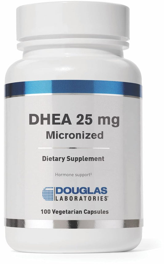 Douglas Laboratories DHEA 25 mg Kapseln - Mikronisiert - Unterstützt Hormonbalance, Immunsystem, Gehirn, Knochengesundheit & Stoffwechsel* - Nicht-GMO - 100 Vegetarische Kapseln