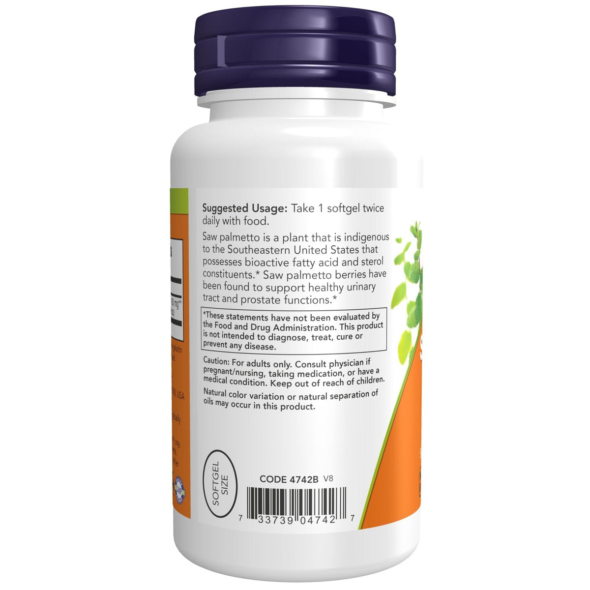 NOW Foods Sägepalmen-Extrakt 160 mg, 120 Softgels – Männergesundheit