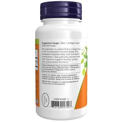 NOW Foods Sägepalmen-Extrakt 160 mg, 120 Softgels – Männergesundheit