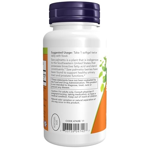 NOW Foods Sägepalmen-Extrakt 160 mg, 120 Softgels – Männergesundheit