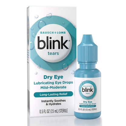 BLINK Tears Befeuchtende Augentropfen – Feuchtigkeitsspendend & Beruhigend bei leichten bis mittelschweren trockenen Augen, mit Hyaluronat, reduziert Unbehagen, langanhaltende Hydratation, 15 ml