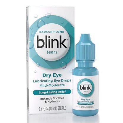 BLINK Tears Befeuchtende Augentropfen – Feuchtigkeitsspendend & Beruhigend bei leichten bis mittelschweren trockenen Augen, mit Hyaluronat, reduziert Unbehagen, langanhaltende Hydratation, 15 ml