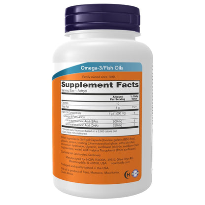 NOW Foods Ultra Omega-3 – Molekular destilliert & magensaftresistent – 90 Weichkapseln