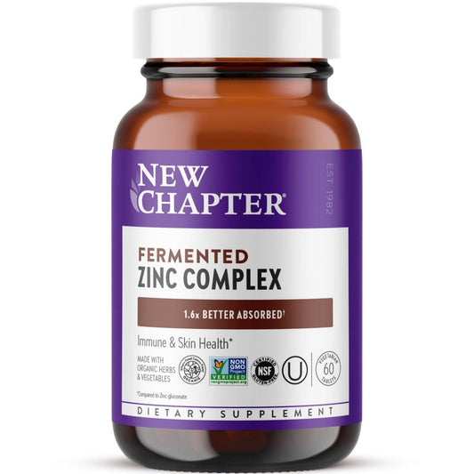 New Chapter Zink Komplex, fermentiert, mit Kupfer, 60 Kapseln – Immunsystem & Hautgesundheit