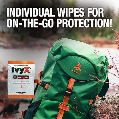 CoreTex Ivy X Pre-Contact Poison Ivy Wipes – 25 Einwegtücher zum Schutz vor Giftefeu, Gifteiche und Giftsumach – Schnelltrocknend & puderfrei