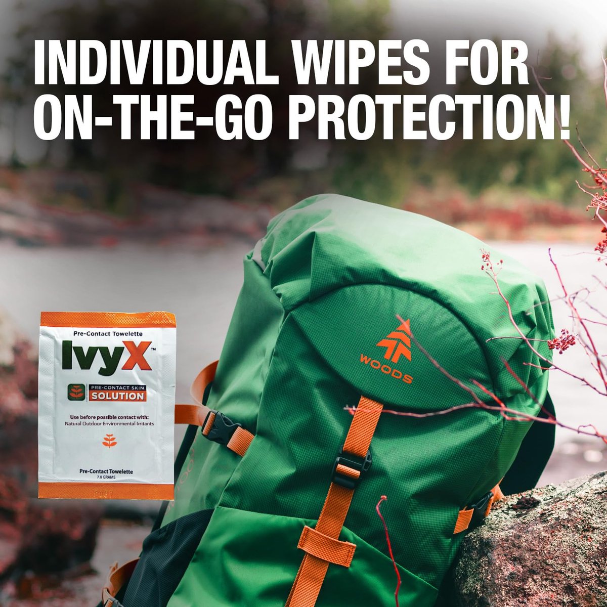 CoreTex Ivy X Pre-Contact Poison Ivy Wipes – 25 Einwegtücher zum Schutz vor Giftefeu, Gifteiche und Giftsumach – Schnelltrocknend & puderfrei