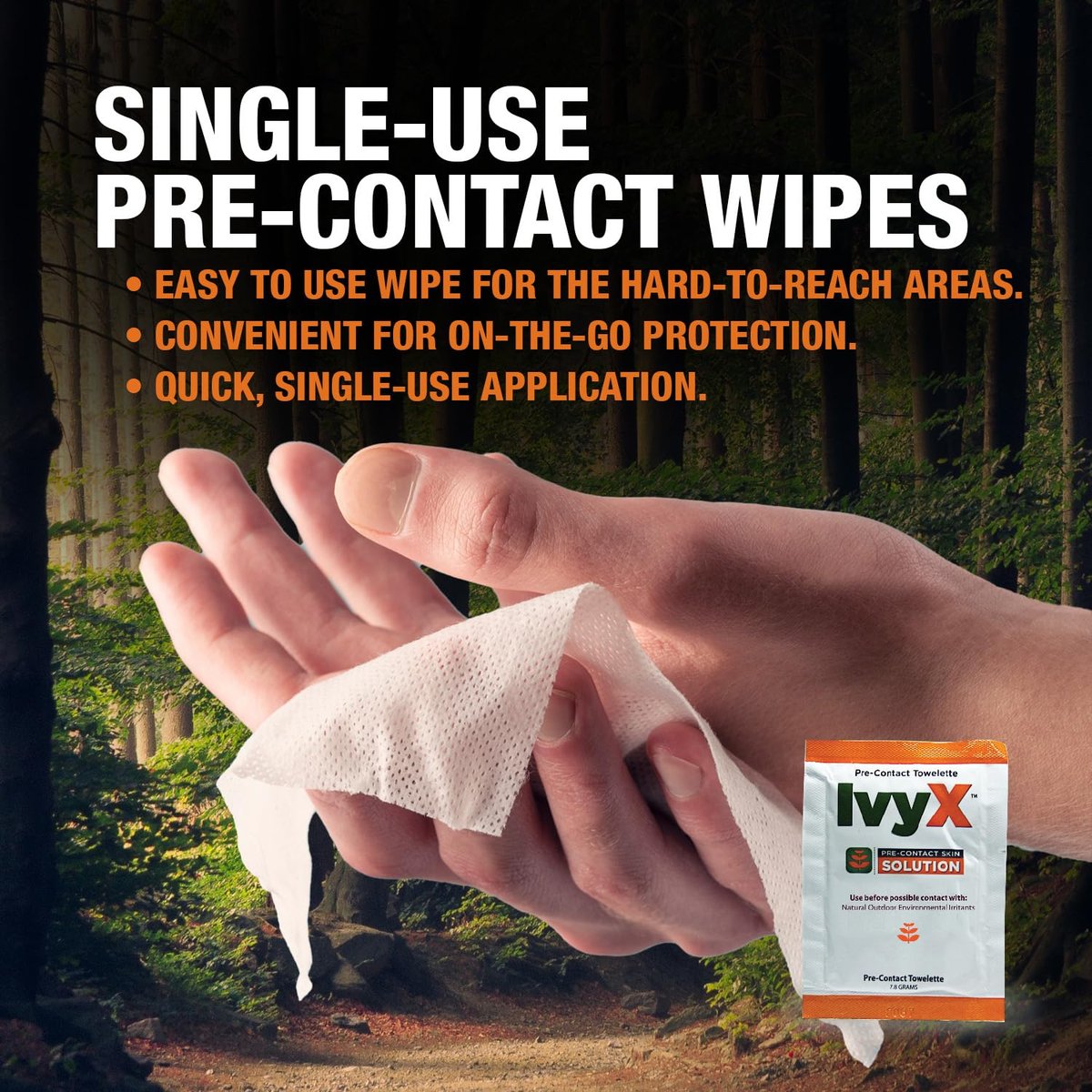 CoreTex Ivy X Pre-Contact Poison Ivy Wipes – 25 Einwegtücher zum Schutz vor Giftefeu, Gifteiche und Giftsumach – Schnelltrocknend & puderfrei