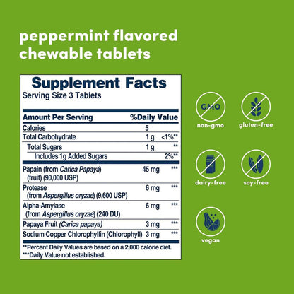 American Health Kaubare Papaya-Enzyme mit Chlorophyll – 100 Kautabletten