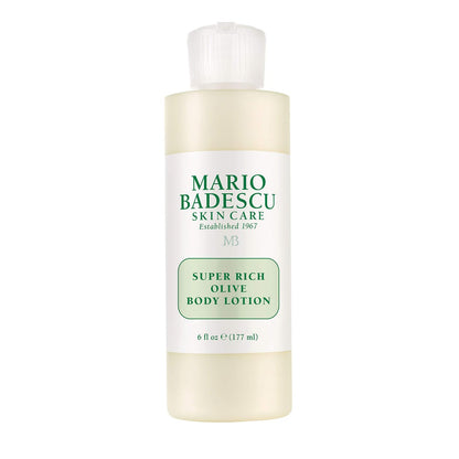 Mario Badescu Super Rich Olive Body Lotion für trockene Haut, nicht fettend und cremig, mit Olivenöl, für alle Hauttypen, 177 ml