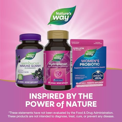 Nature's Way Hydraplenish mit BioCell Collagen & Hyaluronsäure – 60 Kapseln für straffe, elastische Haut und Kollagenproduktion