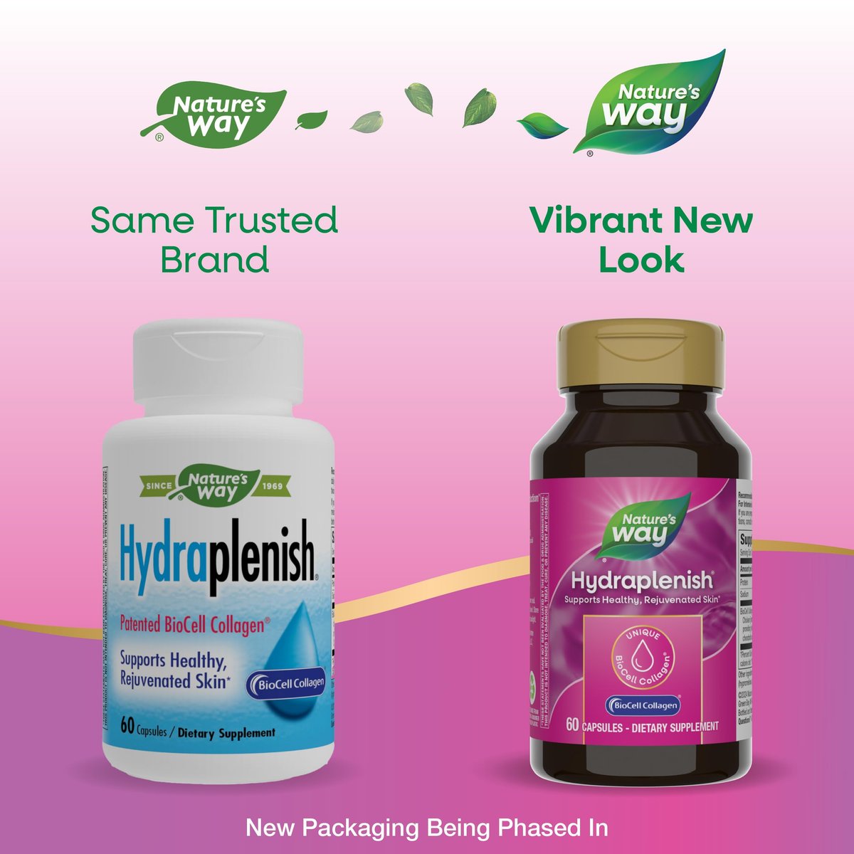 Nature's Way Hydraplenish mit BioCell Collagen & Hyaluronsäure – 60 Kapseln für straffe, elastische Haut und Kollagenproduktion