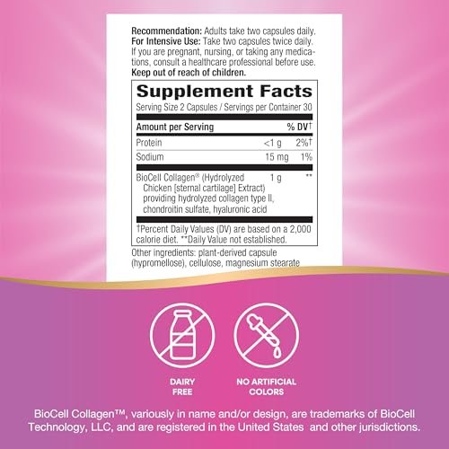 Nature's Way Hydraplenish mit BioCell Collagen & Hyaluronsäure – 60 Kapseln für straffe, elastische Haut und Kollagenproduktion