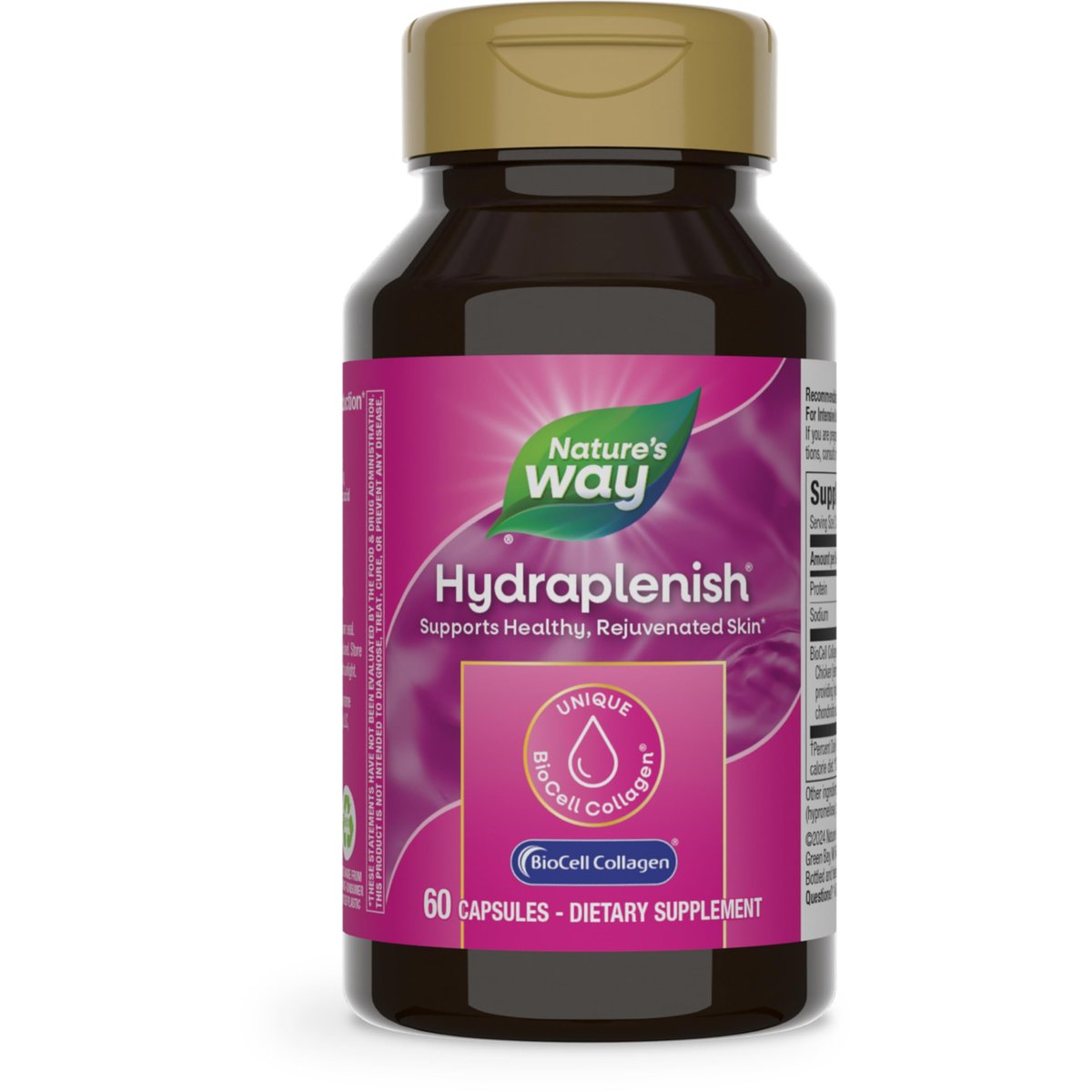 Nature's Way Hydraplenish mit BioCell Collagen & Hyaluronsäure – 60 Kapseln für straffe, elastische Haut und Kollagenproduktion