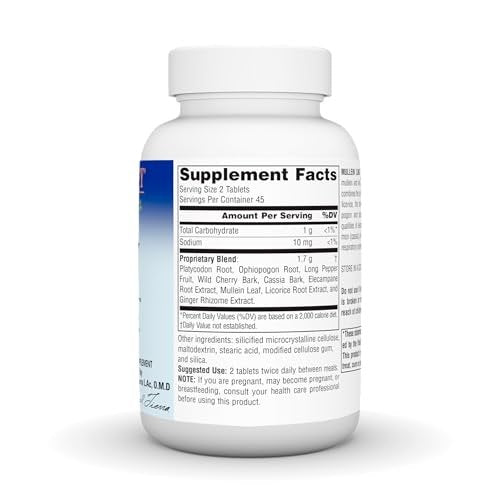Planetary Herbals Mullein Lungenkomplex – 90 Tabletten zur Unterstützung der Atemwege