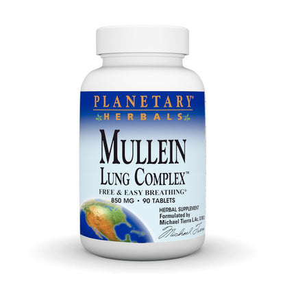 Planetary Herbals Mullein Lungenkomplex – 90 Tabletten zur Unterstützung der Atemwege