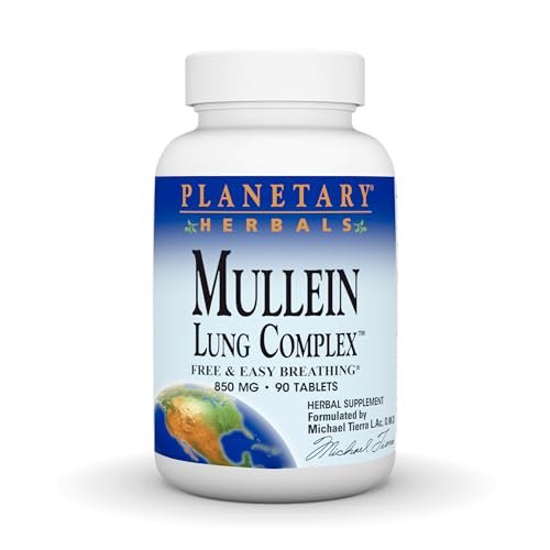 Planetary Herbals Mullein Lungenkomplex – 90 Tabletten zur Unterstützung der Atemwege
