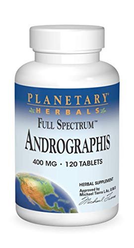 Planetary Herbals Full Spectrum Andrographis 400mg – 120 Tabletten – Ayurvedisches Kraut zur Unterstützung von Verdauung, Herz-Kreislauf- und Harnwegen sowie Leber- und Immunfunktion