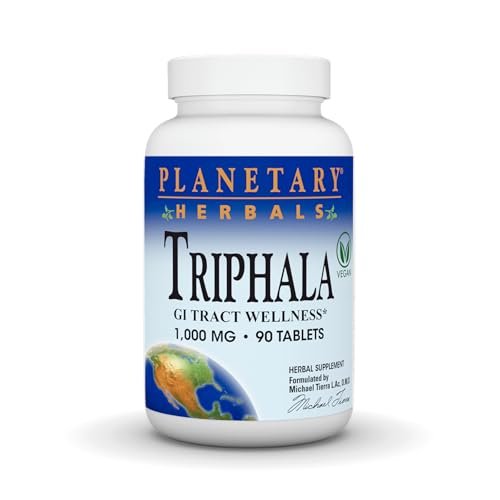 Planetary Herbals Triphala 1000 mg – 90 Tabletten – Traditionelle ayurvedische Kräutermischung