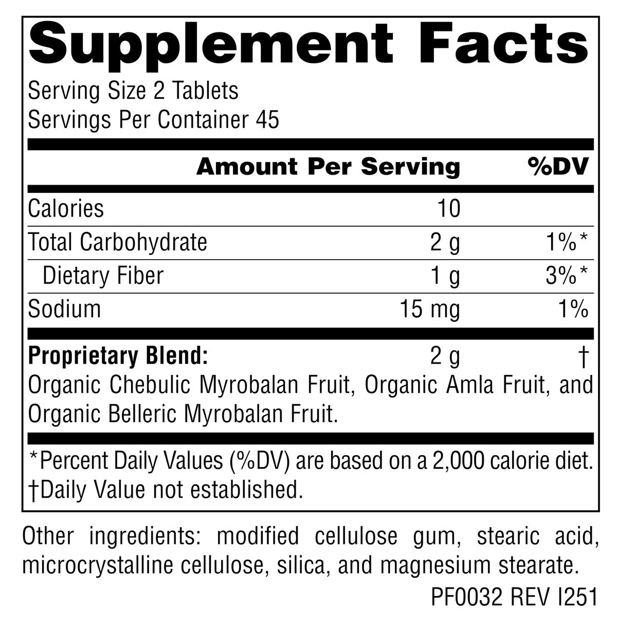 Planetary Herbals Triphala 1000 mg – 90 Tabletten – Traditionelle ayurvedische Kräutermischung