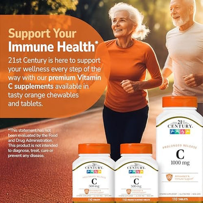 21st Century Vitamin C 500 mg Kautabletten, Orange, 110 Stück