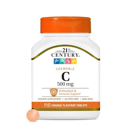 21st Century Vitamin C 500 mg Kautabletten, Orange, 110 Stück