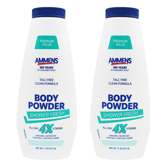 Ammens Puder Deodorant Shower Fresh – 2er-Pack (je 311 g) – Wirksamer Schutz für den ganzen Tag