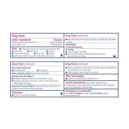 Benadryl Original Strength Anti-Juckreiz-Creme, Insektenstich Linderung, Diphenhydramin HCl topisches Analgetikum & Zinkacetat Hautschutz, Ideal für Campingausflüge, 28 g