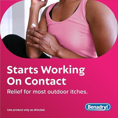 Benadryl Original Strength Anti-Juckreiz-Creme, Insektenstich Linderung, Diphenhydramin HCl topisches Analgetikum & Zinkacetat Hautschutz, Ideal für Campingausflüge, 28 g