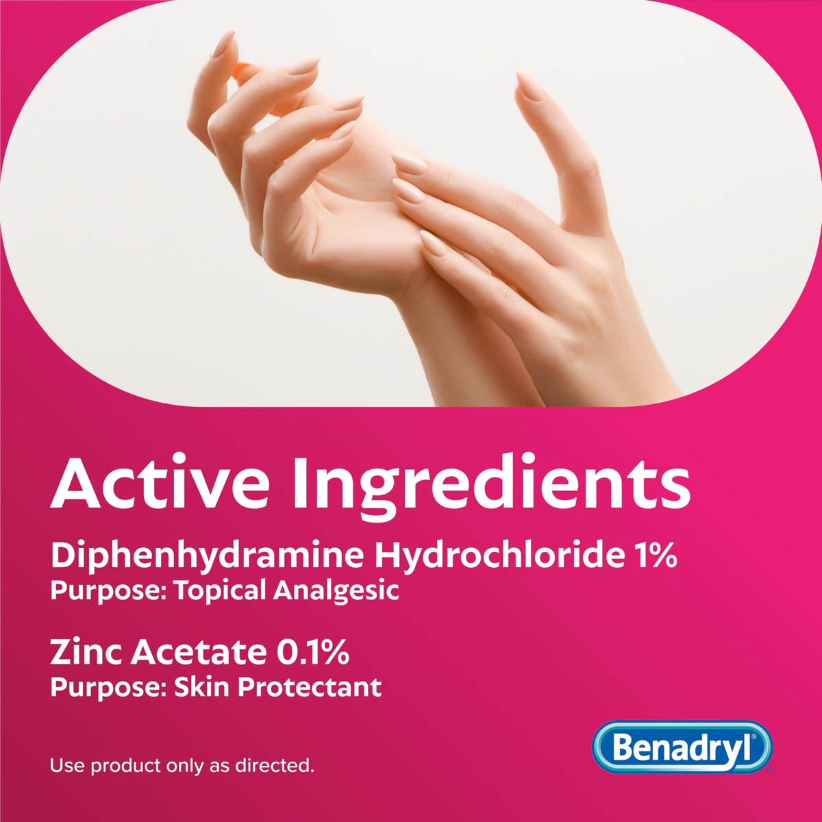 Benadryl Original Strength Anti-Juckreiz-Creme, Insektenstich Linderung, Diphenhydramin HCl topisches Analgetikum & Zinkacetat Hautschutz, Ideal für Campingausflüge, 28 g