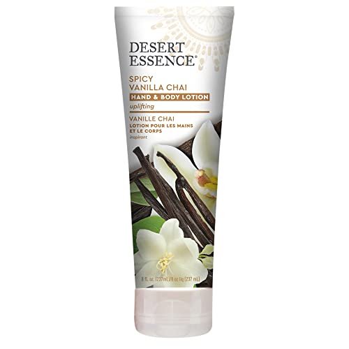 Desert Essence Spicy Vanilla Chai Hand & Body Lotion – Belebend, pflegend, 8 Fl Oz