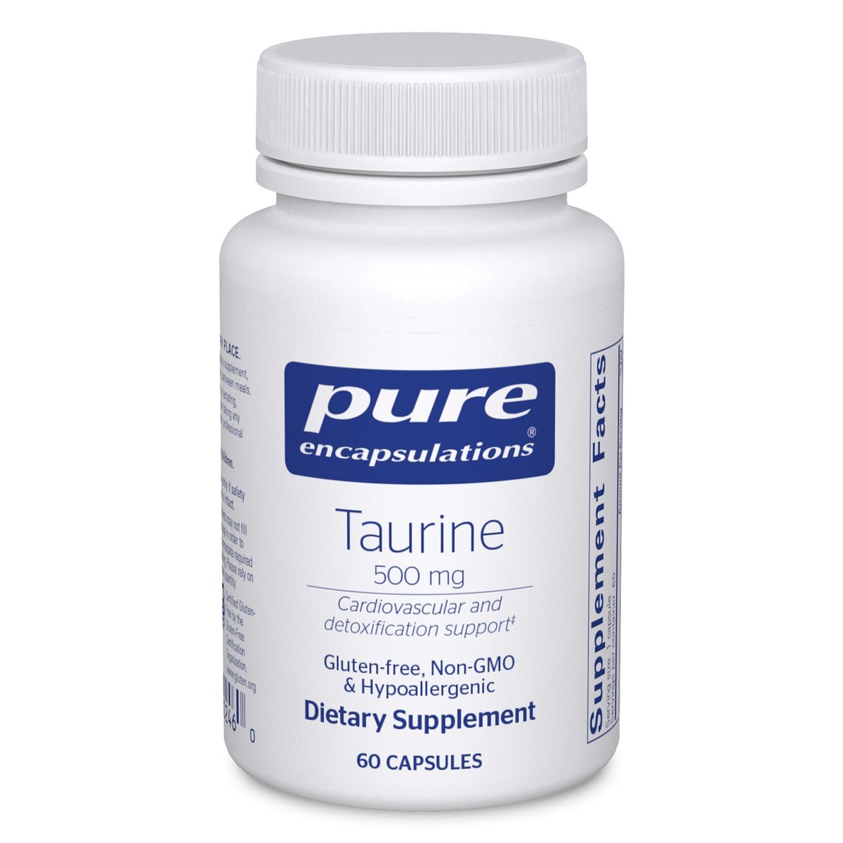 Pure Encapsulations Taurin 500 mg – Aminosäure-Supplement für Leber-, Augen-, Herz-, Gehirn- und Muskelgesundheit, Antioxidantien* | 60 Kapseln