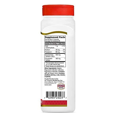 21st Century Glucosamin 250 mg und Chondroitin 200 mg Kapseln, 120 Stück