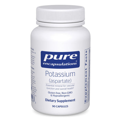 Pure Encapsulations Kalium (Aspartat) | Hypoallergenes Nahrungsergänzungsmittel zur Unterstützung von Nerven, Muskeln, Durchblutung und Herz-Kreislauf-Gesundheit | 90 Kapseln