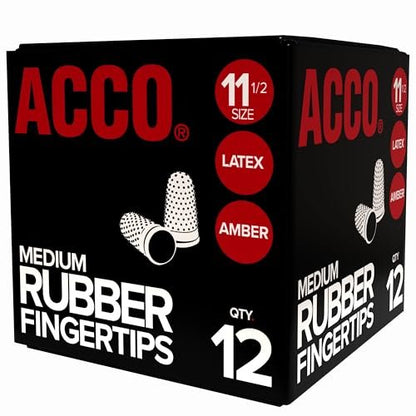 ACCO Gummifingerspitzen, Größe 11,5 (klein/mittel), 5/8 Zoll Basisdurchmesser, genoppt für besseren Halt, 12 Stück Box (S7054035)