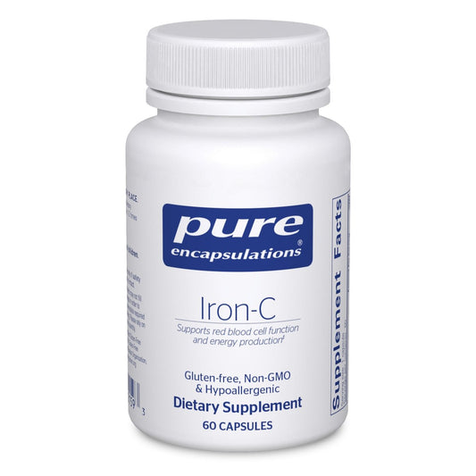 Pure Encapsulations Eisen-C - 15 mg Eisen + 175 mg Vitamin C - Unterstützt die roten Blutkörperchen* - Energieproduktion - Hoch bioverfügbares Eisen - für Frauen & Männer - glutenfrei & vegan - 60 Kapseln