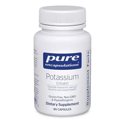 Pure Encapsulations Kalium (Citrat) – Essentielles Elektrolyt-Supplement zur Unterstützung der Nerven- und Muskelfunktion, Nebennieren, Hormone, Herzgesundheit und Energie* – 90 Kapseln