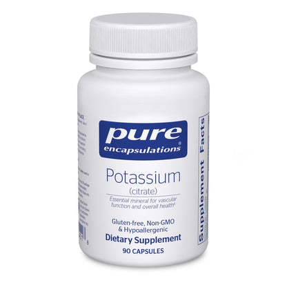 Pure Encapsulations Kalium (Citrat) – Essentielles Elektrolyt-Supplement zur Unterstützung der Nerven- und Muskelfunktion, Nebennieren, Hormone, Herzgesundheit und Energie* – 90 Kapseln