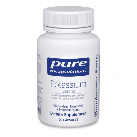 Pure Encapsulations Kalium (Citrat) – Essentielles Elektrolyt-Supplement zur Unterstützung der Nerven- und Muskelfunktion, Nebennieren, Hormone, Herzgesundheit und Energie* – 90 Kapseln