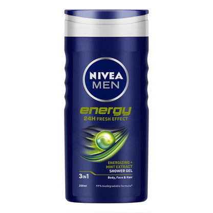 NIVEA Männer Energy Duschgel | 250ml (8,45 Fl Oz) – Belebende Körperreinigung