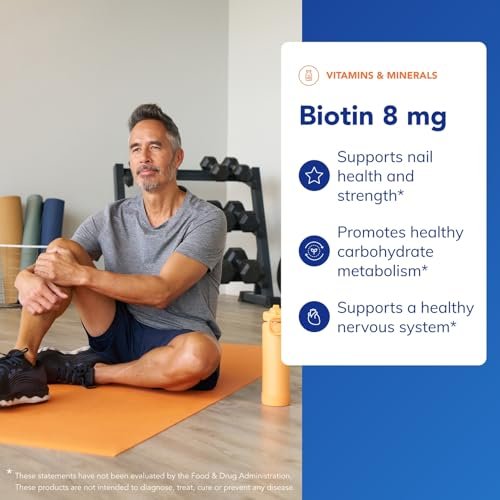 Pure Encapsulations Biotin 8 mg – B-Vitamin zur Unterstützung von Stressabbau, Haar, Haut & Nägeln, Stoffwechsel, Kohlenhydratverwertung & Nervensystem – 60 Kapseln